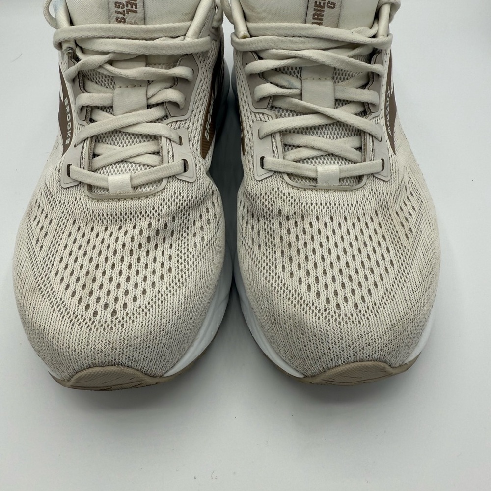 Brooks Cream and Brown Athletic Shoes